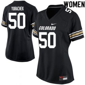 Jake Yurachek #50 Colorado Buffaloes University Stitched Football Jersey - Black Women 11316014