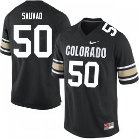 Va'atofu Sauvao #50 Colorado Buffaloes High School Embroidery Football Jersey - Home Black Men 75711938