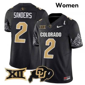 Shedeur Sanders #2 Colorado Buffaloes 2024 NCAA Official Football Jersey - Black Women 48953954