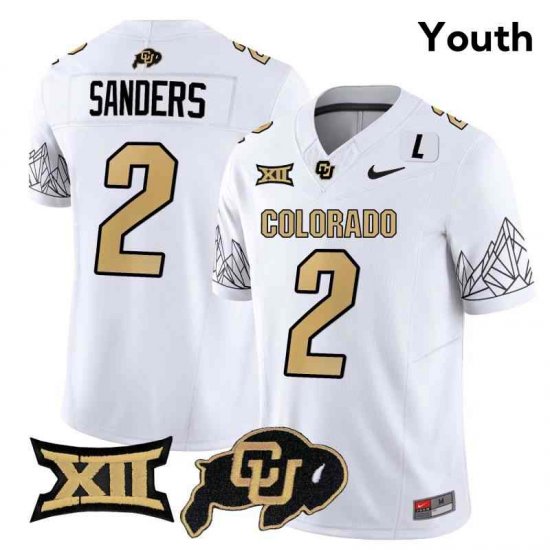 Shedeur Sanders #2 Colorado Buffaloes 2024 College Alumni Football Jersey - White Youth 69061930