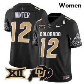 Travis Hunter #12 Colorado Buffaloes 2024 College Alumni Football Jersey - Black Women 22585361