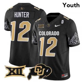 Travis Hunter #12 Colorado Buffaloes 2024 NCAA Official Football Jersey - Black Youth 85841490