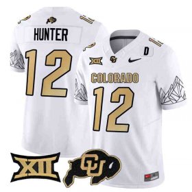 Travis Hunter #12 Colorado Buffaloes 2024 University Stitched Football Jersey - White Men 35358419