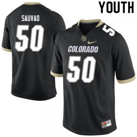 Va'atofu Sauvao #50 Colorado Buffaloes University Stitched Football Jersey - Black Youth 56956790