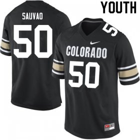 Va'atofu Sauvao #50 Colorado Buffaloes College Alumni Football Jersey - Home Black Youth 72166851