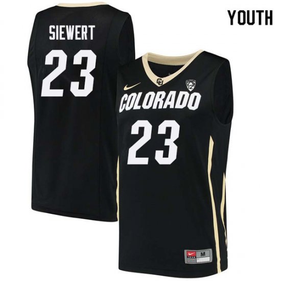 Lucas Siewert #23 Colorado Buffaloes College Alumni Basketball Jersey - Black Youth 95979717